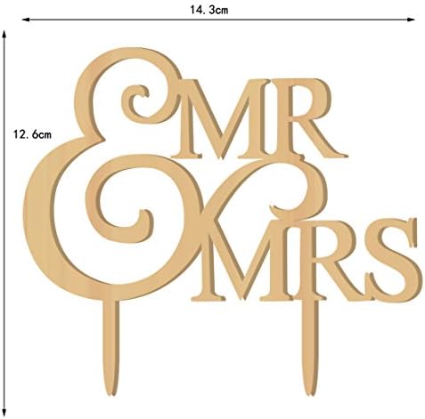 Mr and Mrs Wedding Cake Toppers Wood Party Cake Decoration Bride And Groom Love