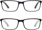 Foster Grant mens Tatum 2-pack Reading Glasses Rectangular Reading Glasses