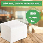 Elegant Lunch Napkin 500 Lunch Napkin 1 Ply, White