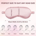 Amrules Sleep Mask Set of 2, Adjustable Silk Eye Mask for Sleeping, Soft Sleeping Eye Shade Cover for Women, Good for Blocking Light, Reducing Puffiness, Enhancing Sleep Quality (Blush Pink & Black)