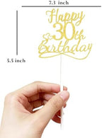 30 Birthday Cake Toppers-Gold Glitter, Thirty Cake Topper, 30 cake topper, 30th birthday decorations,30th Birthday Cake Topper, 30 Decorations for Cake, 30 Birthday Decorations