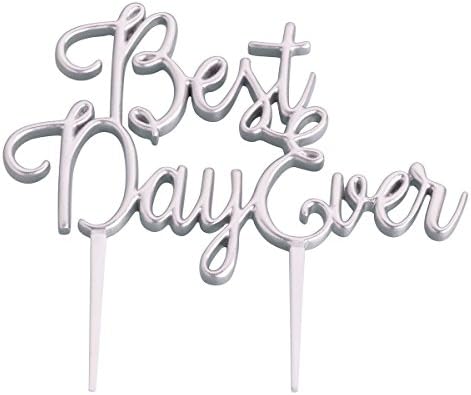 Lillian Rose Silver Best Day Ever Wedding Cake Topper