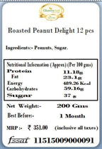 Ghasitaram Gifts Indian Sweets - Sweets- Roasted Peanut Delight 12 pcs