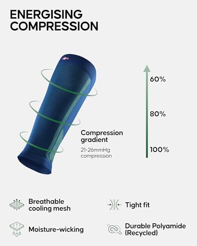 DANISH ENDURANCE Calf Compression Sleeve, 21-26 mmHG, Legs & Shin Supports for Men and Women, 1 or 3 Pack