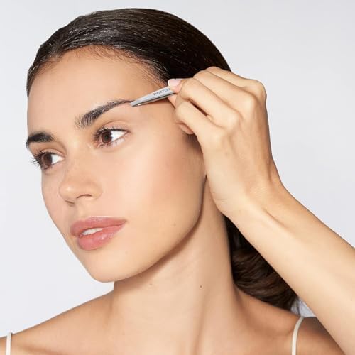 Tweezerman Mini Slant Tweezer - Tweezers for Eyebrows, Travel Tweezers for Eyebrows, Facial Hair (Classic Stainless)