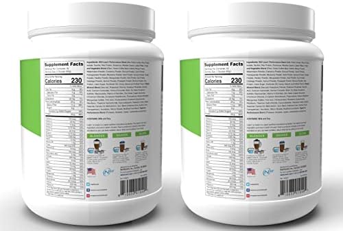 Lean1 Meal Replacement Protein Shake, Chocolate Flavor, 2-PACK of 15 Serving Tubs