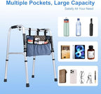 Walker Bag with Cup Holder, Premium Walker Basket for Folding Walker, Foldable Walker Storage Bags for Seniors with Big Capacity & Water Resistant, Blue