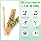 Daletu Bamboo Toothbrushes Soft Bristles 10 Pack, Biodegradable BPA Free Soft Bristles Toothbrushes for Adult, Eco-Friendly, Natural Wooden Organic Toothbrush