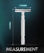 Utopia Care Double Edge Safety Razor for Men & Women with 10 Premium Stainless Steel Blade Refills, Reusable Single Blade Razor, Silver