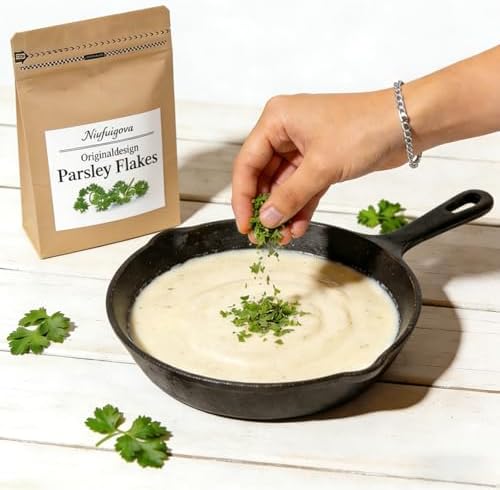Freeze-Dried Parsley Flakes, Vibrant and Lush Parsley Flakes,Green Leaves Good for Garnish Food
