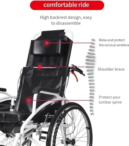 Light Wheelchairs High Back Aluminum Wheelchair Removable Headrest Reclining Transport Wheelchair Travel Wheelchairs