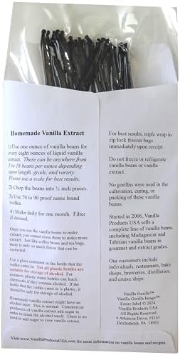 Vanilla Products USA 25 Whole Madagascar Bourbon Planifolia Extract Grade B Vanilla Beans (Pack of 2)