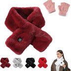 Heated Scarf, USB Rechargeable Heating Scarf, Electric Heating Scarf Pad with 3 Heating Levels (Burgundy)