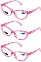 V.W.E. 3 Pairs Lot Women Cateye Translucent Clear Floral Pattern Fashion Reading Glasses Reader