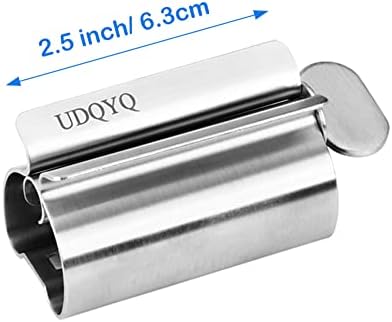 Toothpaste Squeezer - Metal Tube Squeezer Stainless Steel Tube Wringer UDQYQ Toothpaste seat Holder Stand (Silver)