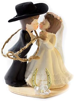 Western Wedding Cake Topper/Table Decoration "Kissing Couple" (WC2)
