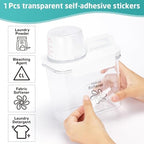 Laundry Detergent Dispenser-1 Pack, 37 oz Detergent Dispenser with 4 Removable Labels, Laundry Soap Dispenser for Laundry Room Organization and Storage, BPA Free & PET Plastic Clear