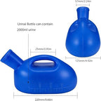 Men Reusable Pee Jug Male Urine Bottle 47.2" Long Tube with Lid Portable Thicken Men's Potty 2000ml for Hospital Camping Car Travel Toilet Universal Urinals (Blue)