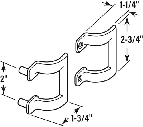 Prime-Line M 6158 Diecast Shower Door Handle Set for Shower Doors or Tub Enclosure, 2” Hole Center, Chrome (Single Pack)