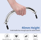 2PCS Stailess Steel Boat Grab Handle Polished Round Tube Marine Handrail with Flange & Stud - 8" Long
