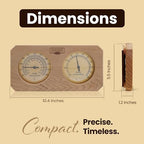 Sauna Thermometer and Hygrometer 2-in-1 – Handcrafted from Canadian Red Cedar Wood - Analog Temperature & Humidity Gauge – Fahrenheit & Celsius – Premium Glass Dial – Luxury Sauna Accessories