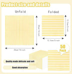 SietDESEO 50 Pieces Yellow Striped Napkins Disposable 3-Ply Yellow and White Striped Cocktail Napkins Paper Dinner Napkins for Birthday Baby Shower Wedding Party Beverage Napkin