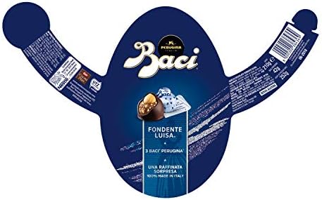 Perugina Baci Easter Egg Dark Chocolate with Baci Chocolate Surprise - Italian Import