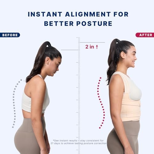 Fit Geno Back Brace Posture Corrector for Women & Men: Shoulder Straightener Adjustable Full Back Support Pain Relief - Scoliosis Hunchback Spine Corrector (Medium)