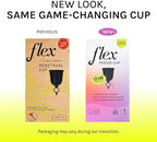 Flex Cup Starter Kit (Full Fit - Size 01) | Reusable Menstrual Cup + 2 Free Menstrual Discs | Pull-Tab for Easy Removal | Tampon + Pad Alternative | Lasts up to 10 Years | Capacity of 2 Super Tampons