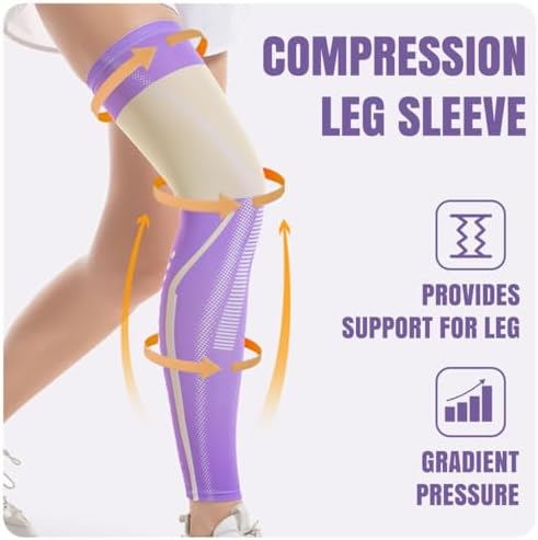 1 Pair Compression Leg Sleeve Long Knee Sleeve UV Protect Leg Sleeves Sports Cycling Leg Sleeves for Men Women