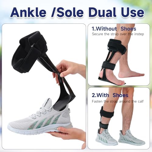 AFO Brace for Foot Drop - Lightweight Stabilizer for Men & Women, Fits in Most Shoes for Stroke, MS & Hemiplegia Recovery, Ankle Support & Drop Foot (Right, Medium)