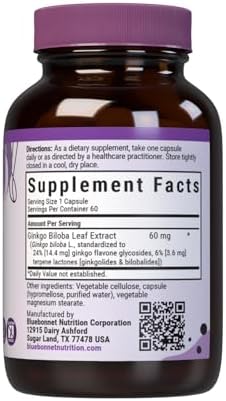 BlueBonnet Ginkgo Biloba Leaf Extract Supplement, 60 Count