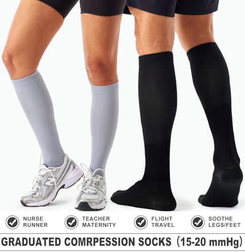 4 Pairs Compression Socks for Women and Men-Circulation Best Support Socks for Running,Athletic,Cycling