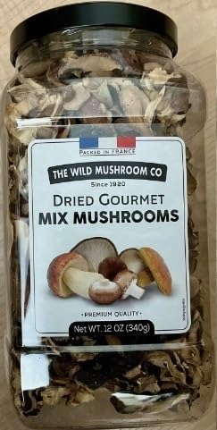 (Pack of 1) The Wild Mushroom Co. Dried Gourmet Mix Mushrooms, Premium, Quality, Packed in France, Net Weight 12 oz (340g)