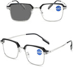 Large Frame Reading Glasses, Photochromic Progressive Bifocal Sunglasses, Transition Business Reader glasses men