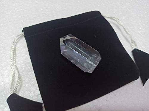 Wholesalegemshop Natural Untreated Lemurian Quartz Crystal Point Mineral Specimen, Reiki Energy, Terminated, Healing Crystals with Pouch