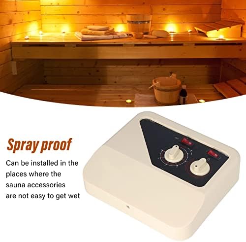 Septpenta 380V Sauna Control, Maintains Uniform and Comfortable Temperature, PP Housing Spray On, with Probe Wire Suitable for Sauna Stoves from 9 to 15Kw