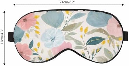 Spring Flowers Sleep Eye Mask Lovely Floral Men Women Sleep Mask with Adjustable Strap Eye Cover Eye Shade for Travel, Nap,Meditation