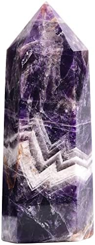 Large Dream Amethyst Healing Crystal Wand Point Obelisk Tower 6 Faceted Reiki Chakra Meditation Therapy 1.5-2.0 LBS