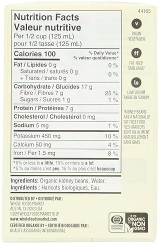 365 by Whole Foods Market, Organic Kidney Beans No Salt Added, 13.4 oz