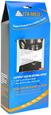 ITA-MED Breathable Elastic Back & Abdominal Support Brace – Unisex, 8” Wide, White, 2XL