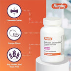 Rugby 500mg Calcium Chewable Tablets - Dietary Supplement - Orange Flavored - 60 Count (1 Pack)
