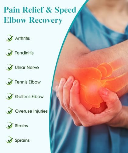 Elbow Brace for Cubital Tunnel, Ulnar Nerve Entrapment brace, Adjustable Elbow Splint for Sleeping, Tennis Elbow, Tendonitis, Comfortable Stabilizer Support for Men and Women
