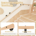 2.6 FT Wood Handrails for Indoor Stairs, Wall-Mounted Staircase Handrails for Indoor Outdoor Stairs, Non-Slip Stair Railing Indoor for Kids, Elderly, Pregnant Women, Disabled