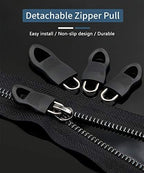 Zipper Pull, Universal Zipper Pull Replacement, Broken Replacement Zippers Pull (20 Pcs), Black Zippers Pull Handle for Jackets, Luggage, Backpacks, Purses, Boots, Pants, Tents, (3 Styles 4 Sizes)