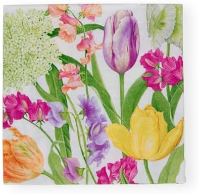 Caspari Spring Flower Show Luncheon Napkins - 20 Per Package