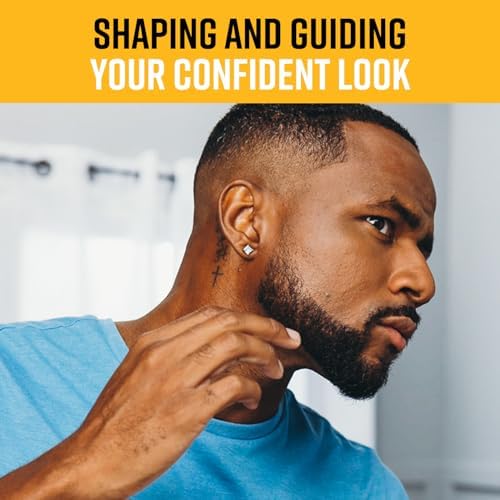 The Cut Buddy PLUS Beard Shaping Tool, Clear Template with Built-in Comb and Bonus Pencil, Ideal for Hairline, Beard, and Mustache Trimming