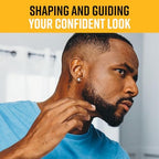 The Cut Buddy PLUS Beard Shaping Tool, Clear Template with Built-in Comb and Bonus Pencil, Ideal for Hairline, Beard, and Mustache Trimming