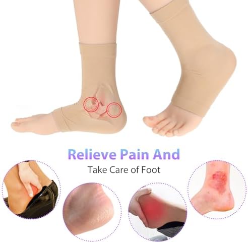 Abeillo Paded Skate Ankle Protector Ankle Gel Discs Cushion Pads, Ice Skating Boots Ankle Guards Ankle Gel Sleeve for Skating Riding Ski Ankle Protection Universal Size (Skating Ankle Pads Sleeve)