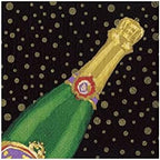 Caspari Sparkling Paper Cocktail Napkins in Black - 20 Per Box
